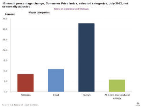 consumer price index chart july 2022